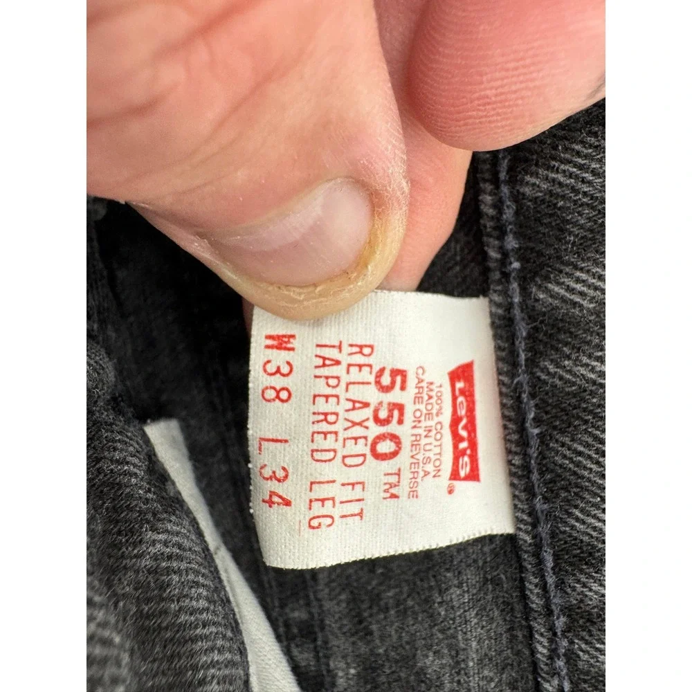 Vintage Levi's 550‎ Orange Tab Jeans Mens 38x34 Faded Black 90s Tapered USA Made